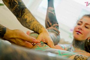 wanna see this tattooed slut gape atm from huge italian cock??