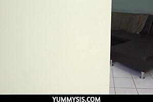 Alexis Deen spreads wet pussy wide for intense taboo blowjob fucking