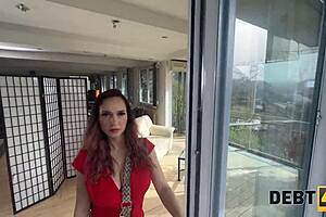 pregnant czech beauty seduces in stockings for debt payoff