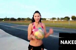 College Soccer Star's Secret: Bent Over Big Cock Fucks Before Camera Fame