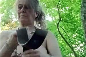 french dom slaps humiliates fucks outdoor housewife slave with toys