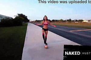 College Soccer Star's Secret: Bent Over Big Cock Fucks Before Camera Fame