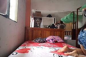 Milf obeys commands in dark home fantasy play.