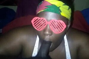 oh yeah bbw slurps that big black cock till massive facial cum explosion