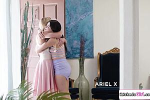 Big Tits Lesbian Milf Devours Young Babe's Hairy Pussy Hungrily