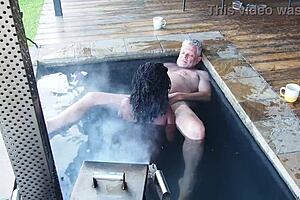 hey check out this ebony secretary riding her boss hard in the jacuzzi