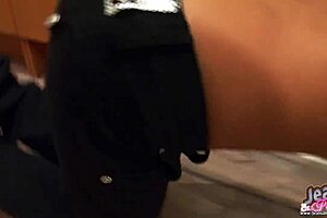 Petite babe rocks tight jeans hugging her perfect ass curves