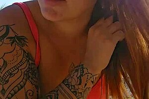 Hey guys i'm filming on the beach flashing to tease all the hot males around