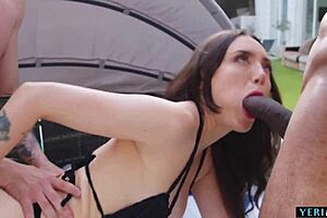 Catherine knight brutal threesome double big cocks cum covered domination