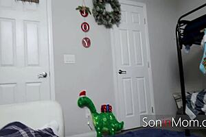 unwrapping the milf christmas present traps her in steamy bondage