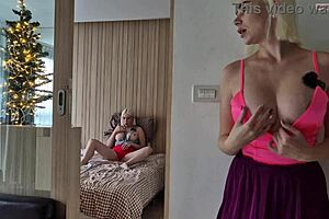 blonde big tits bombshell begs for creampie in wet pussy dirty talk christmas fantasy