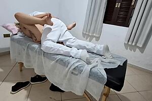 Submissive patient ripped clothes double penetrated anal creampie orgasm in hospital by doctor toys.