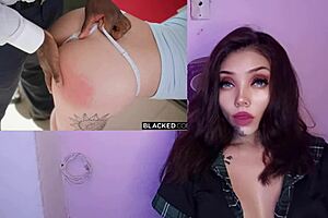 Horny Blonde Latina Teen Devours Massive Black Cock Creampie POV