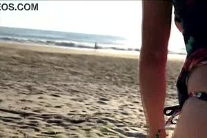 outdoor public milf sneaks up grabs my cock for surprise handjob blowjob creampie