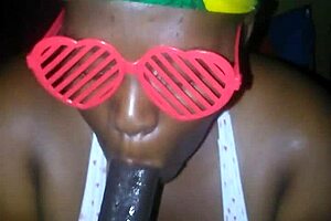 oh yeah bbw slurps that big black cock till massive facial cum explosion