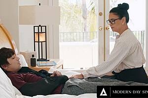 teacher strokes injured teen cock to explosive cum