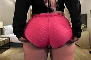 Latina Milf's Magical Big Juicy Ass Bounces in Red Thong Tease