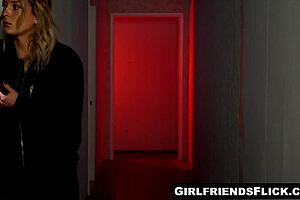 adorable blonde redhead teens kiss finger lick scissor in passionate lesbian play