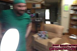 Hey neighbor this is my first gyno exam Mara Luv spreads wide