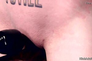 master how's this blonde bound doggy getting caned roughly?