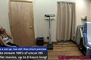 Hey neighbor this is my first gyno exam Mara Luv spreads wide