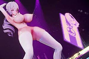 hey, watch this fierce bitch knight shake her big tits in mmd dance