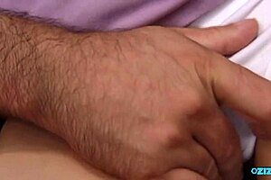 brunette surrenders to pounding ending in cum on hairy mound