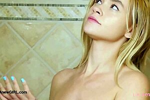 sun-kissed model glows after refreshing shower