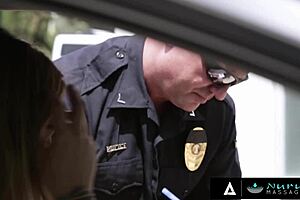 Sexy Tattooed Masseuse's Tight Pussy Ravaged by Cop in Shower