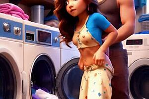 milf bends over laundry room for intense anal pounding session