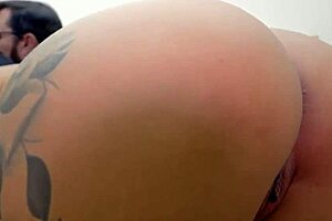 skinny tattoo wife watches me pound her man in cuckold femdom