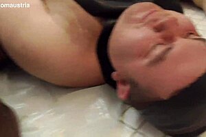 After fierce domination mistresses piss on slaves faces filling mouths completely