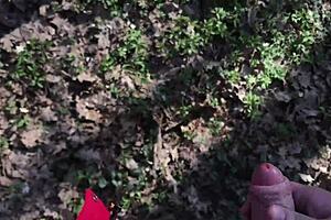 i MASTURBATE wildly as he WATCHES and JERKS off in lush nature