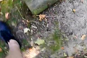 outdoor pantyhose balancing solo german feet fetish in public sexy toes tease