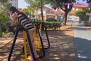 Wife Flashes Miniskirt In Crowded Public Park!