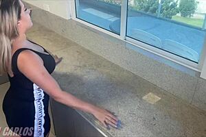 homemade couple kitchen sex big ass tanned wife fucked hard creampie on her huge cheeks