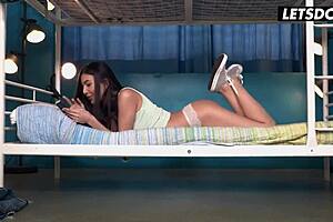 QUICK PUSSY FUCK with horny roommate Anya Krey riding hard